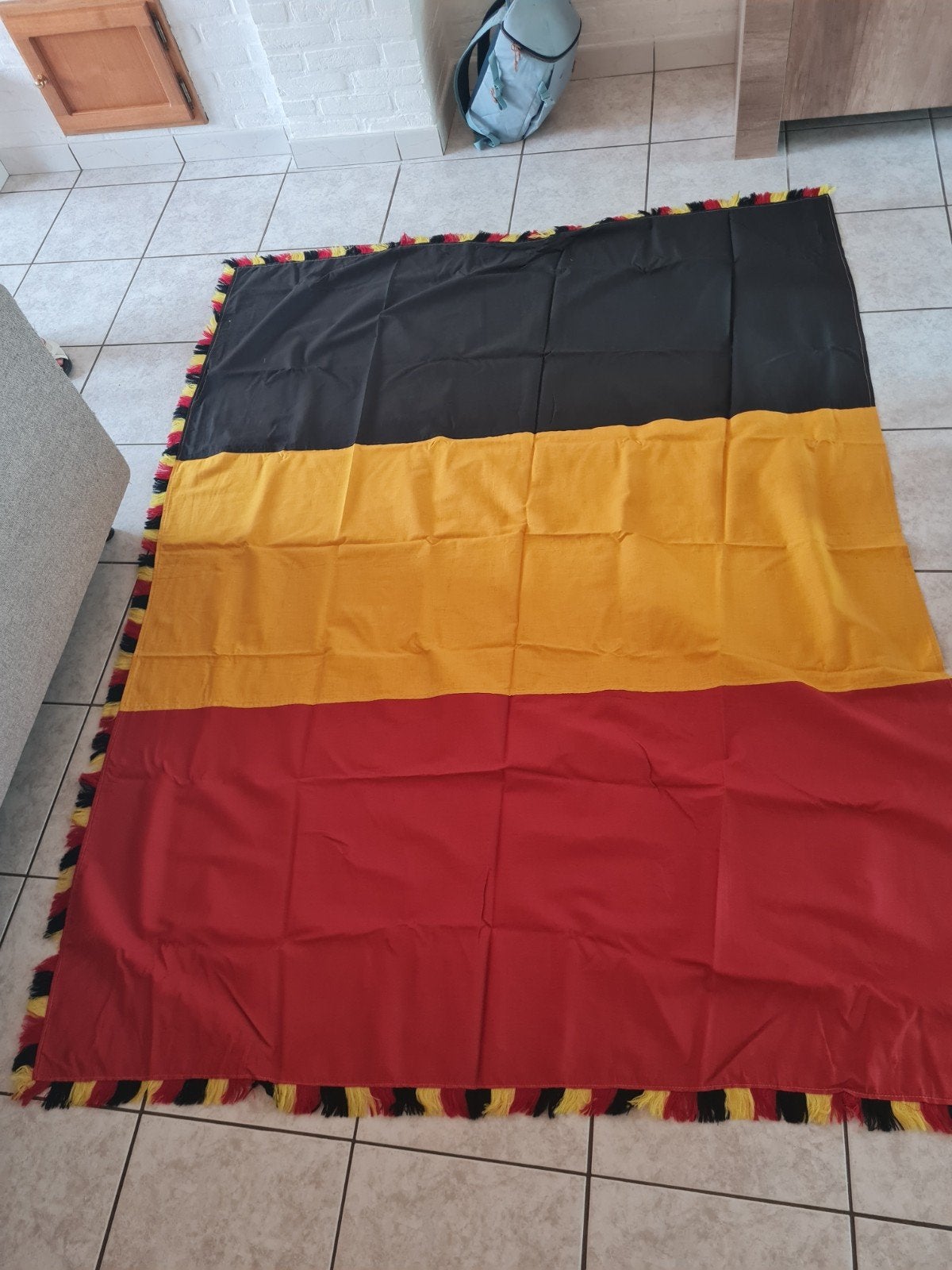 Belgische vlag katoen. 180 x 130 cm., Enlèvement
