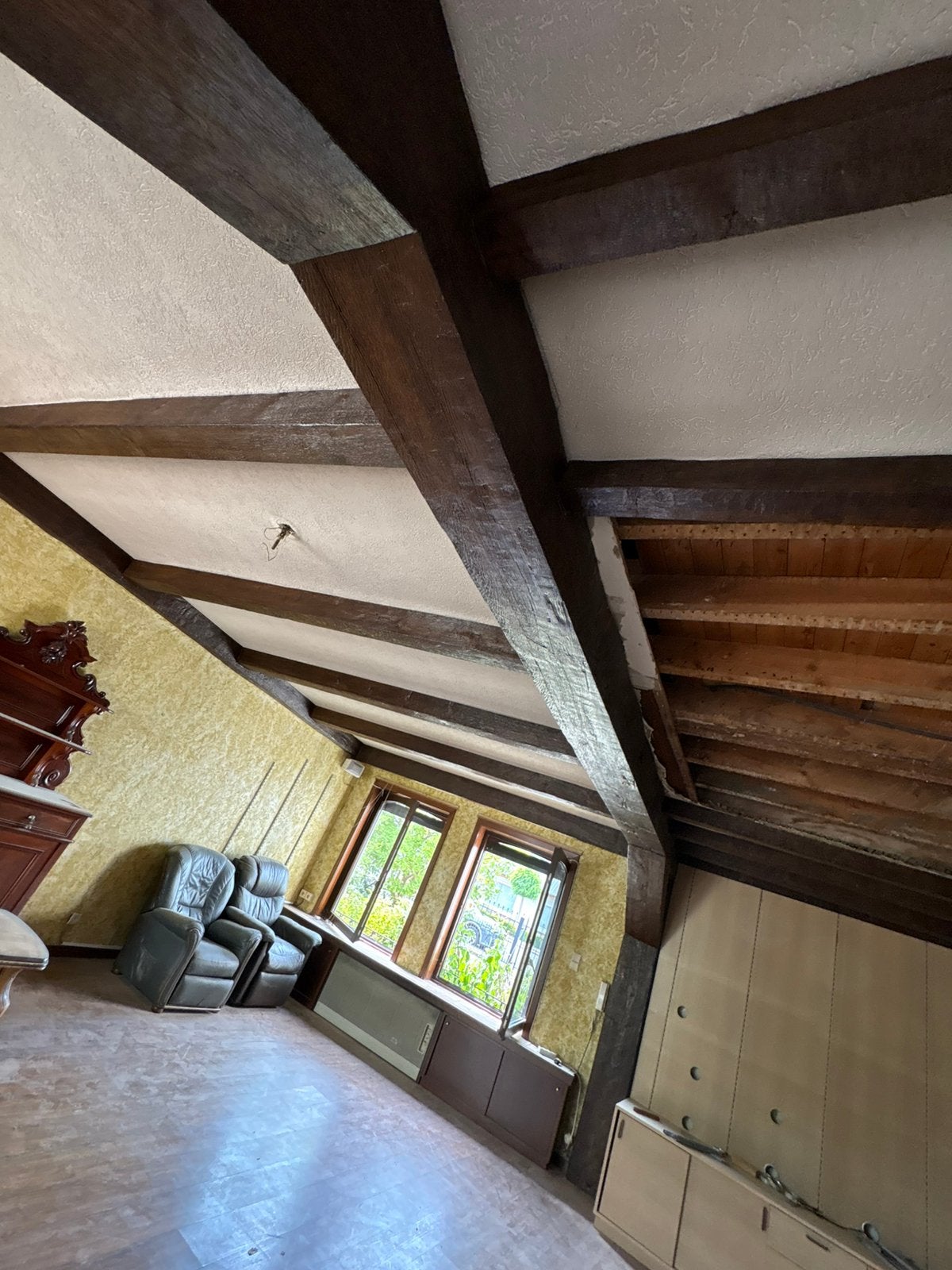 Houten balken living grootste balk 6 meter, Enlèvement, Comme neuf