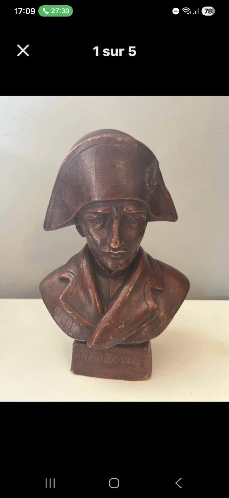 Napoleon I borstbeeld van hars, Antiek en Kunst, Ophalen of Verzenden, Buste