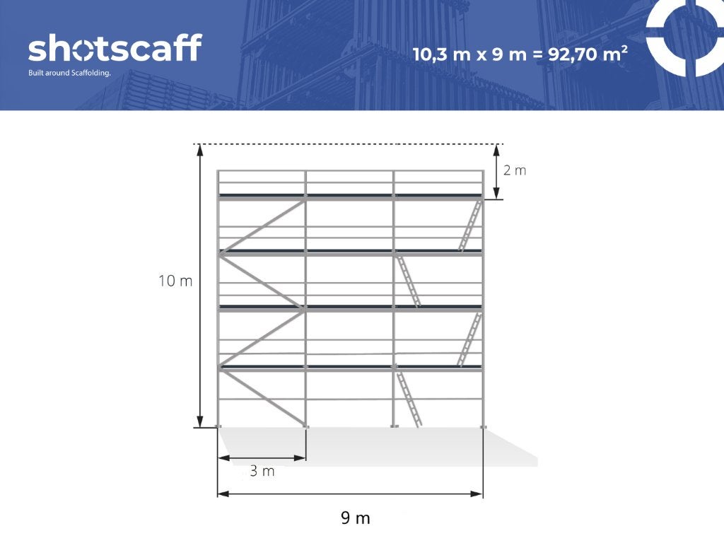 Aluminium steiger | 90 m² | gecertificeerd