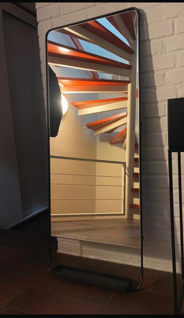 Spiegel metaal, Huis en Inrichting, Woonaccessoires | Spiegels, Ophalen, Minder dan 50 cm, 100 tot 150 cm, Zo goed als nieuw
