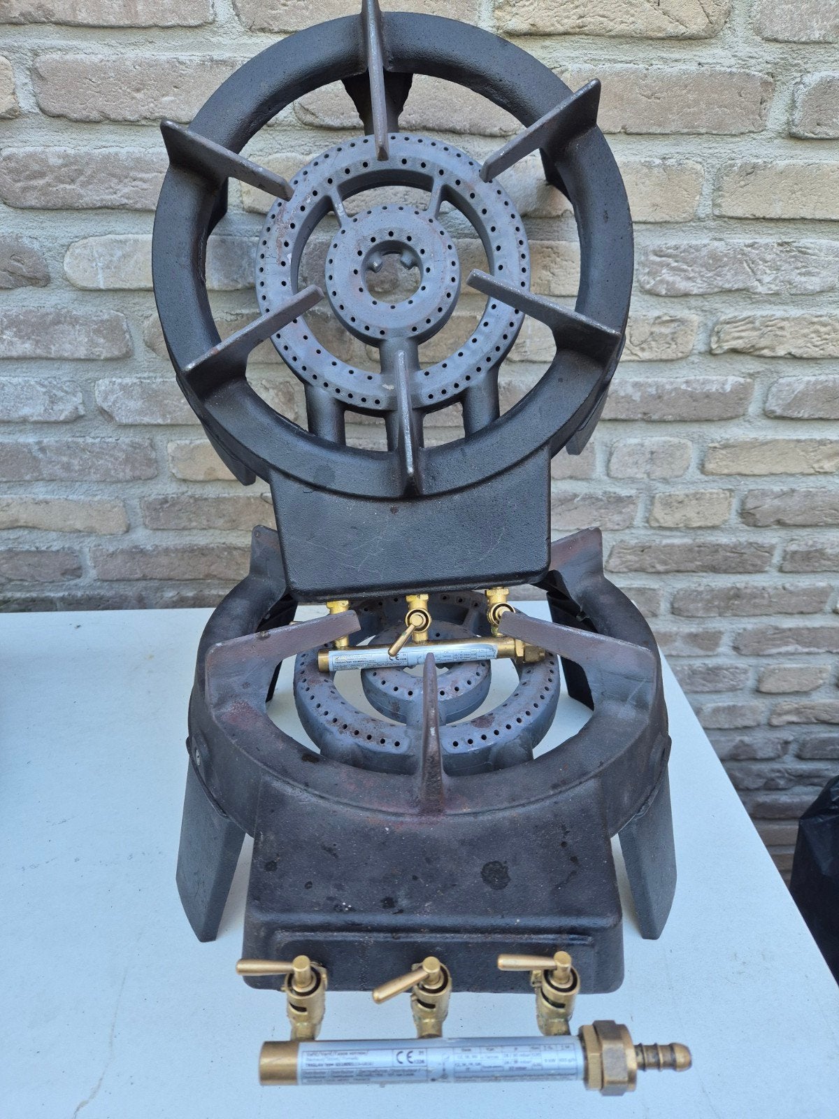 gasvuur met groot debiet, 3 ringen verwarming, Enlèvement, Comme neuf, Fonte