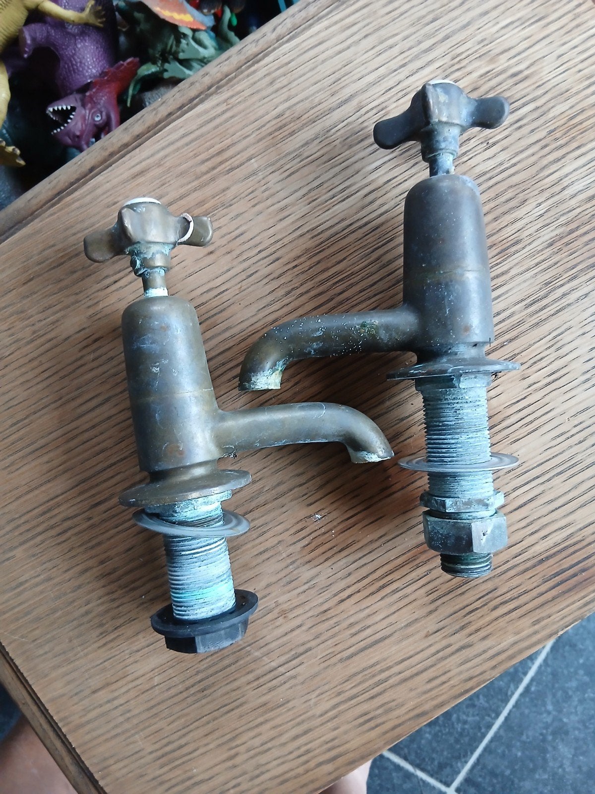robinets en cuivre froids et chauds, Enlèvement, Utilisé