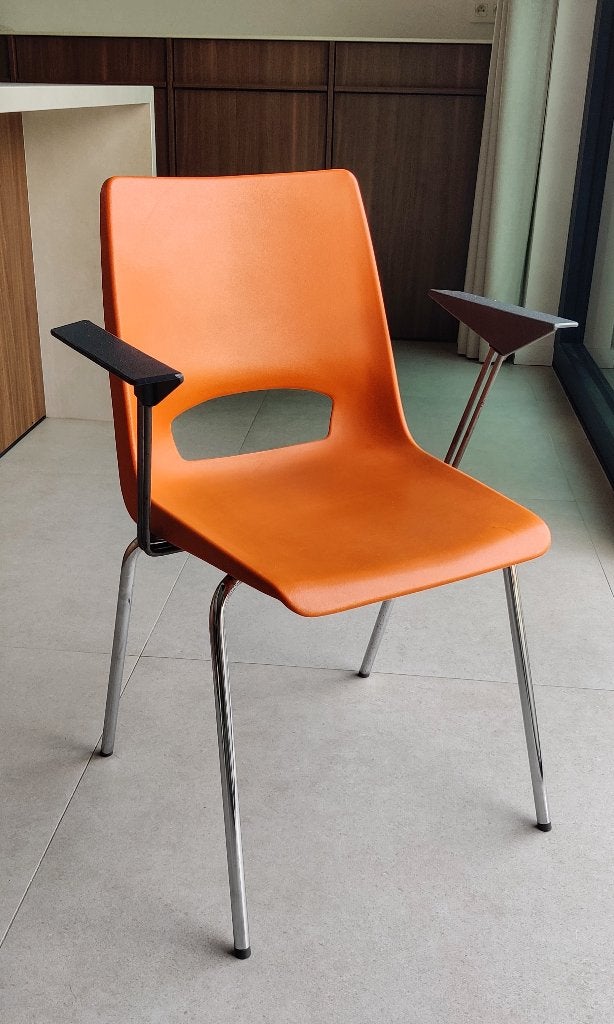 Prachtige set (6 of 8) vintage eetkamerstoelen, Huis en Inrichting, Stoelen, Ophalen, Zo goed als nieuw, Metaal
