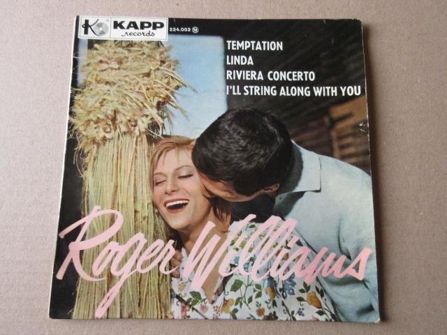 Originele Vynil 45t EP Roger Williams Temptation VG+ 1960', Gebruikt, 7 inch, Ophalen of Verzenden, Fotohoes