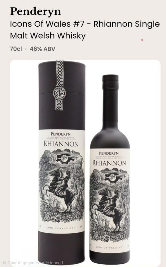 Whisky penderyn rhiannon icons of wales no 7, Ophalen of Verzenden