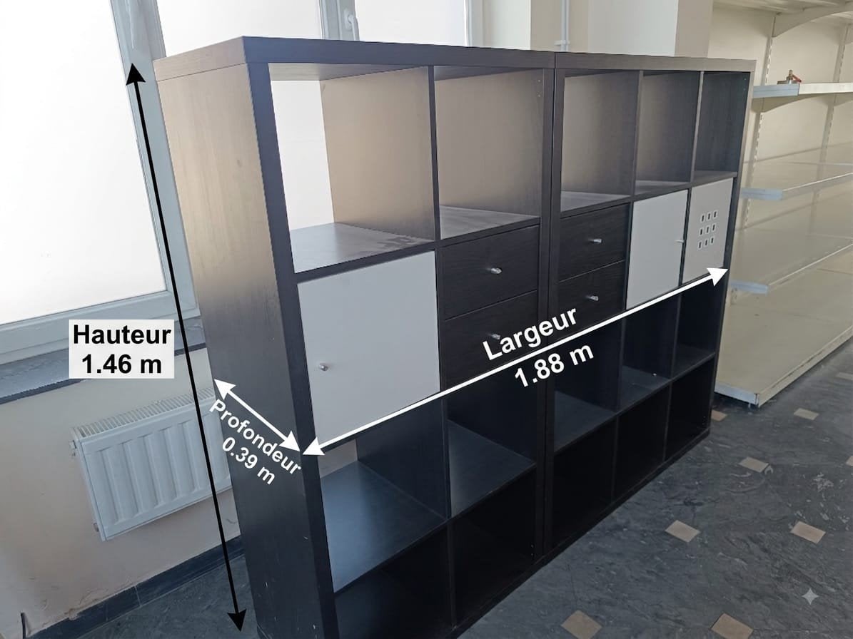 Meuble de rangement double noir & blanc – Design moderne, Enlèvement ou Envoi