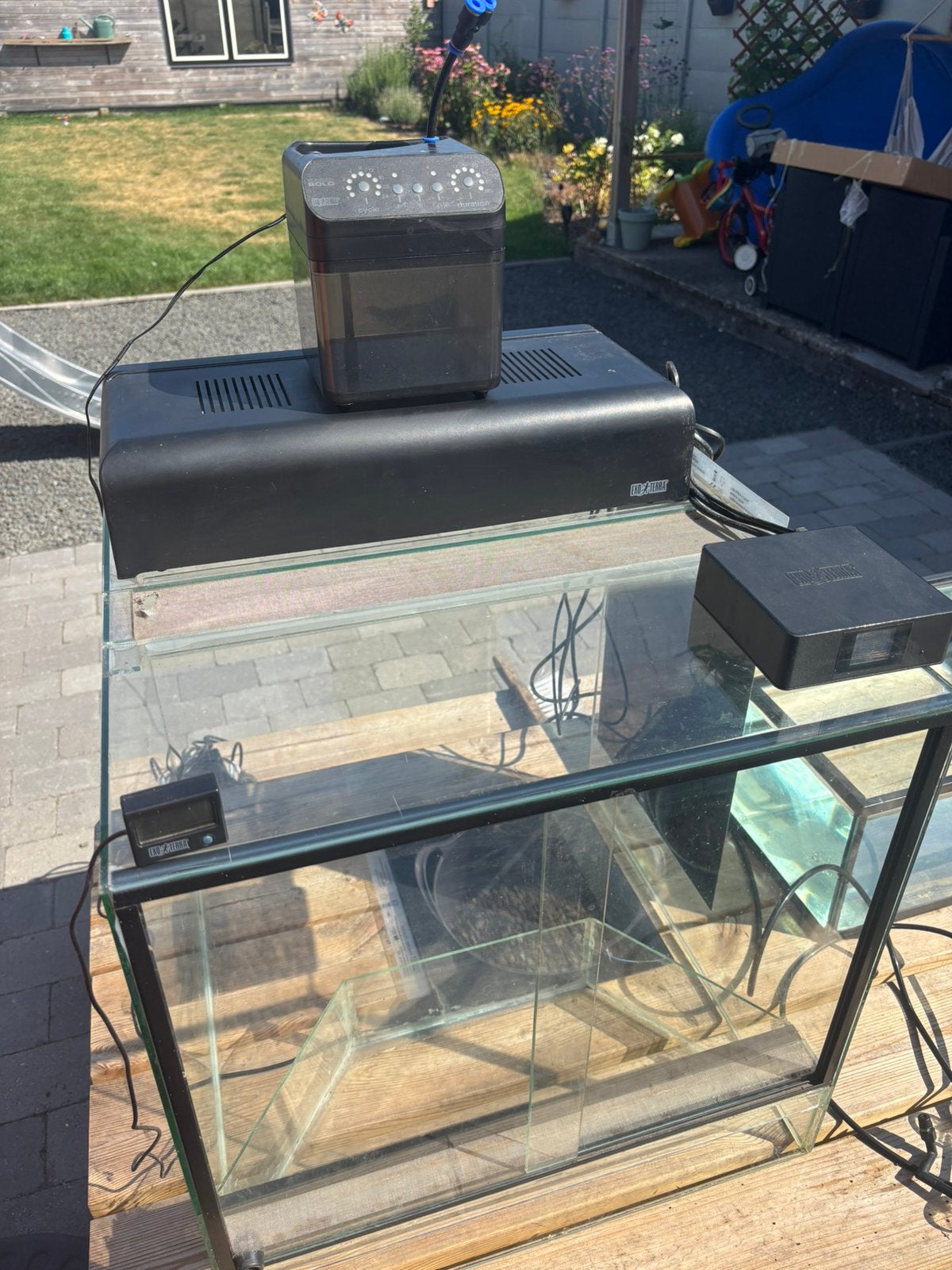 Terrarium / paludarium 50x50x50 (met toebehoren twv 330€), Ophalen, Zo goed als nieuw, Terrarium of Paludarium