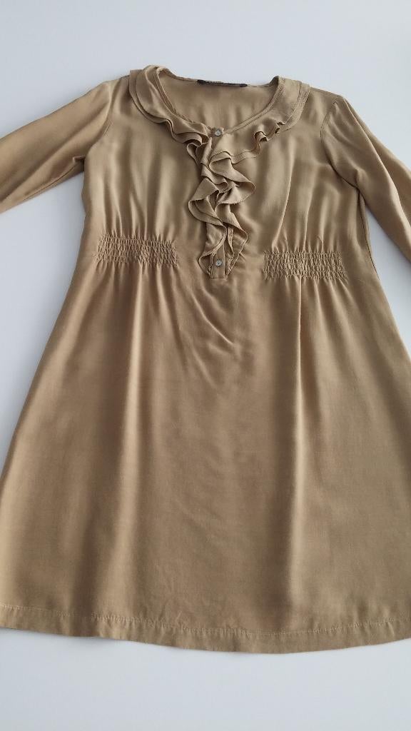 Beige/bruin kleed van ZARA maat xs, Ophalen of Verzenden, Zo goed als nieuw, Maat 34 (XS) of kleiner, Boven de knie