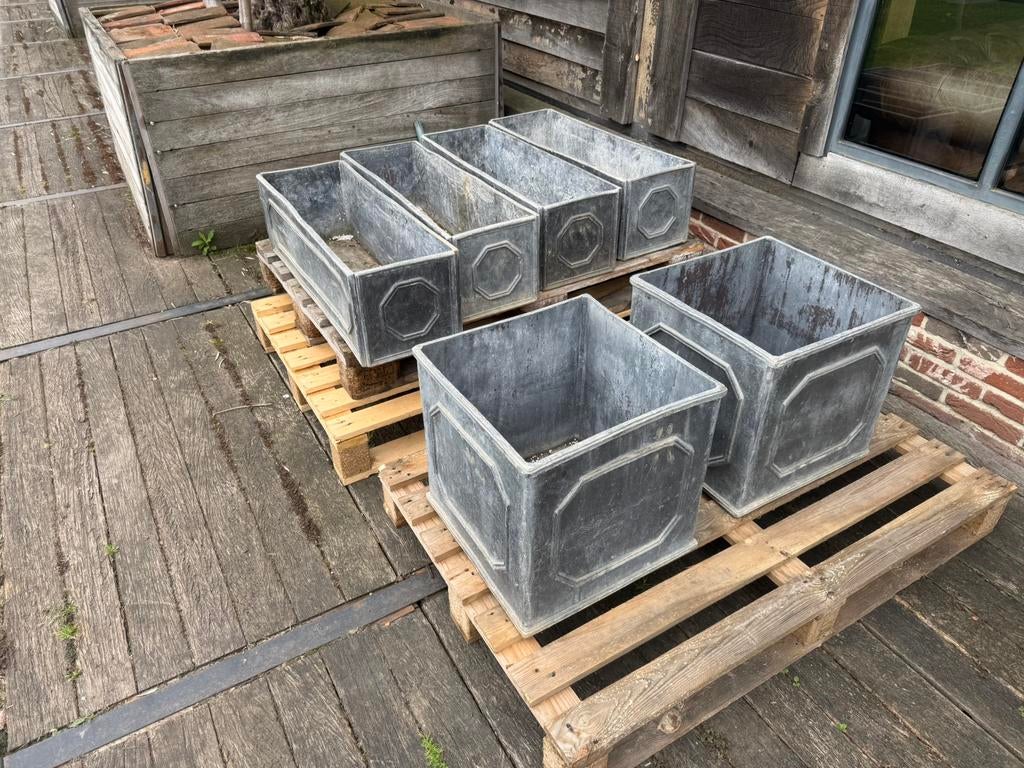 Loden antieke bloembakken, Ophalen, Gebruikt, X, Metaal