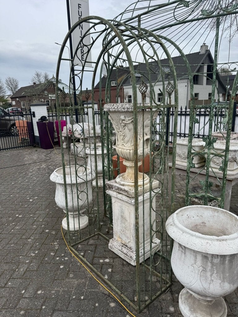 OUDE TUINVAAS van marmercement TOPKWALITEIT VAAS + SOKKEL, Tuin en Terras, Ophalen, Gebruikt