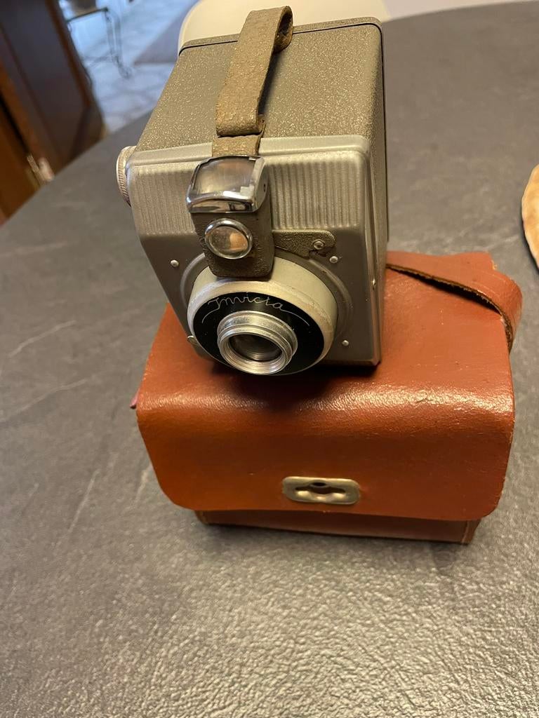 Zeer oud Fototoestel in lederenen etui, Verzamelen, Ophalen of Verzenden, Fototoestel