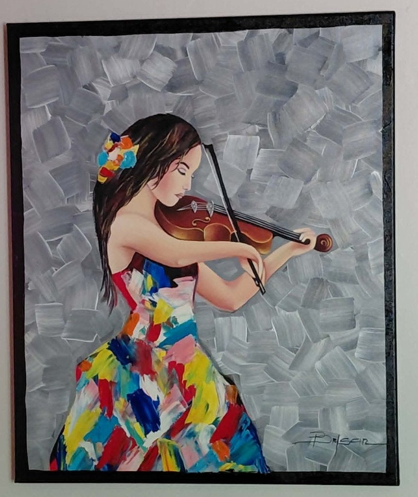 Peinture fraîche - CONCERT - 50 cm par 60 cm, Musique & Instruments, Musiques & Instruments Autre, Enlèvement ou Envoi, Comme neuf