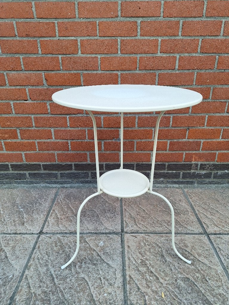 Ronde witte bijzettafel Ikea, Ophalen, Gebruikt, Metaal of Aluminium, Rond