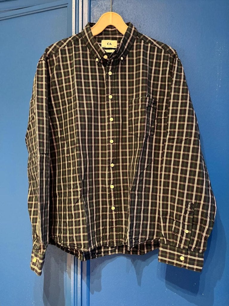 Set van 2 C&A geruite hemden 100% katoen – XXL Slim Fit, Kleding | Heren, Overhemden, Meerkleurig, Zo goed als nieuw, Overige halswijdtes