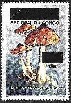 1 Postzegel Congo-Kinshasa 1999 Paddestoel Opdruk, Postzegels en Munten, Ophalen of Verzenden, Overige landen, Postfris