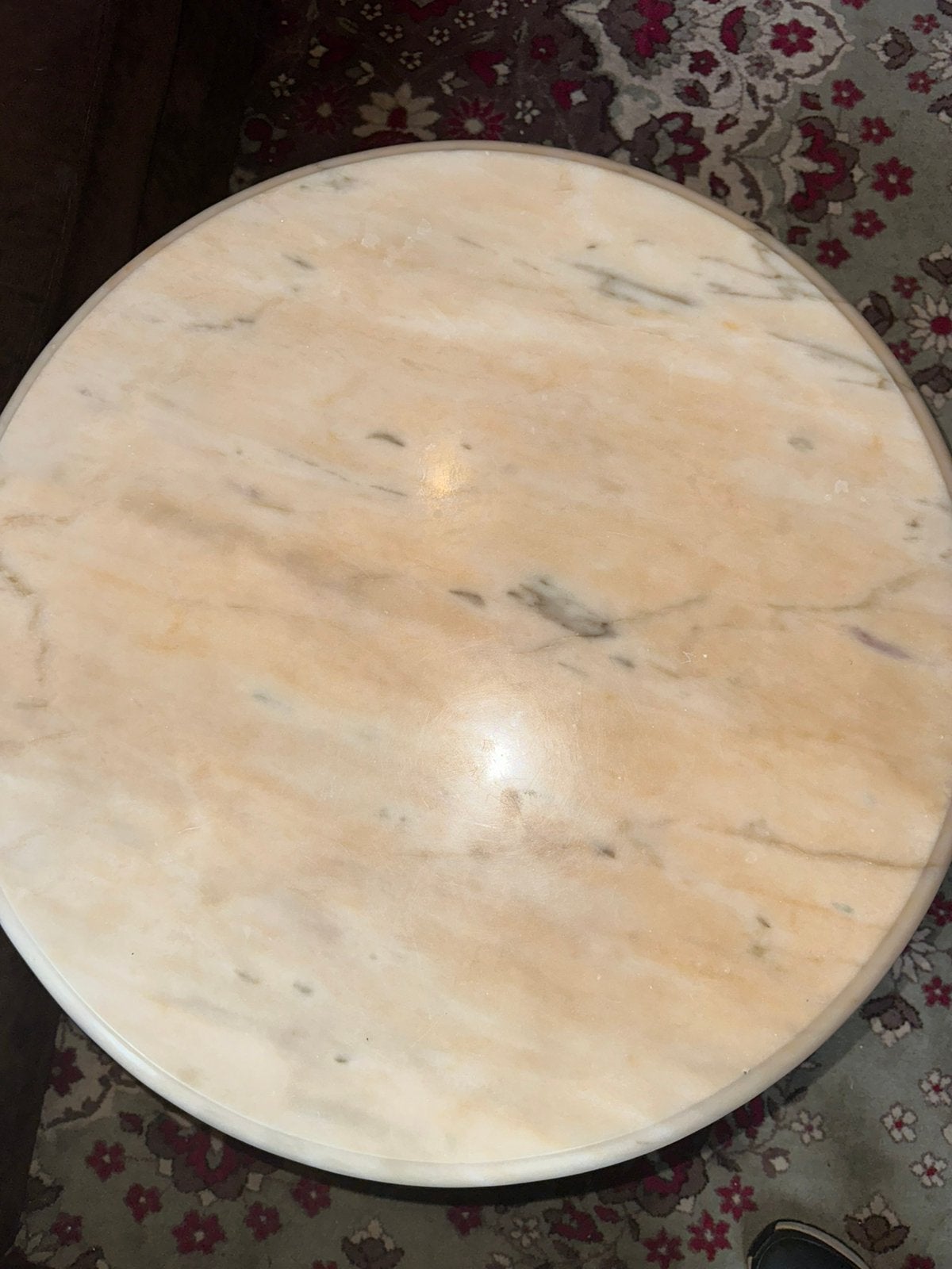 Table basse, d'appoint ronde en marbre, laiton, acier, Enlèvement