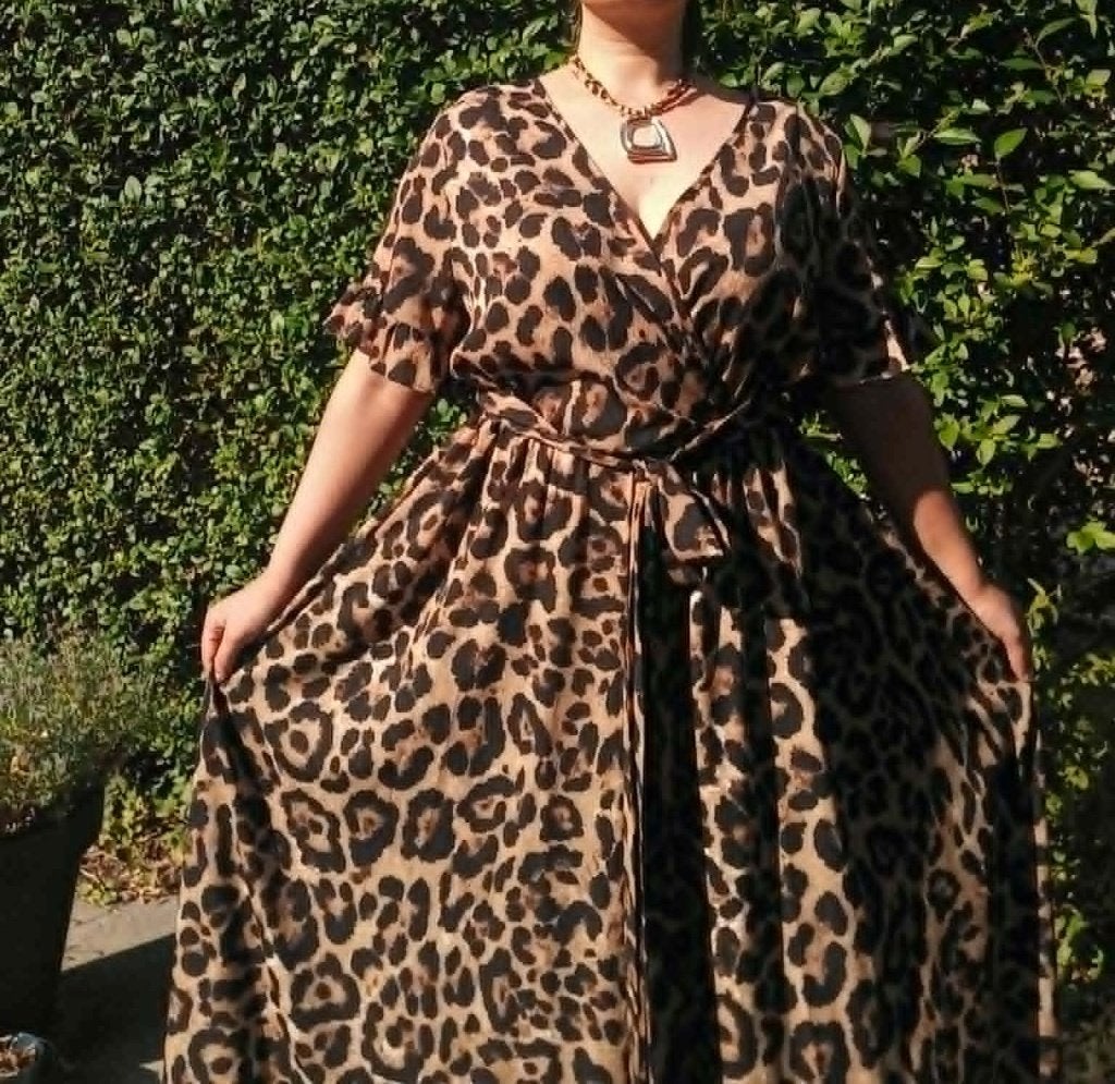 Lange jurk, A-model, volantmouwen, maat 50, lengte 151 cm, Kleding | Dames, Jurken, Ophalen of Verzenden