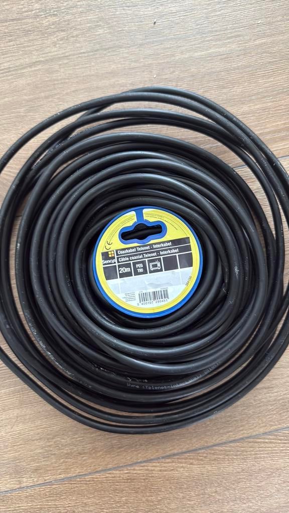 20m Coaxkabel Telenet/Interkabel PE6 TRI, Enlèvement ou Envoi, Comme neuf