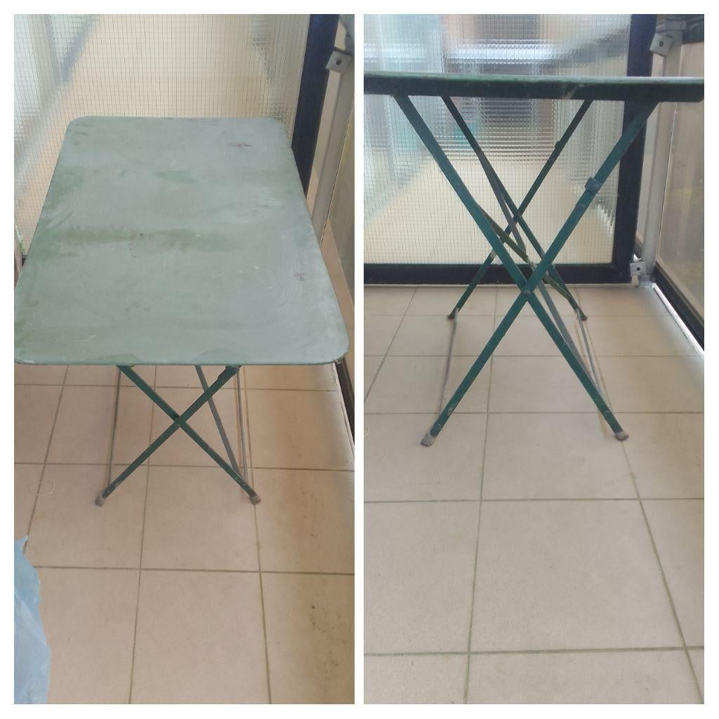 Tafel met tuinterras, Ophalen, Gebruikt, Rechthoekig, Metaal