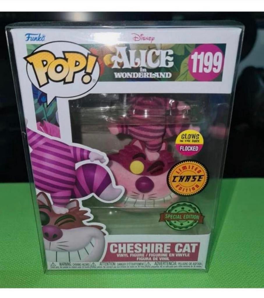 Funko Pop Cheshire Cat Floked Glow #1199 Limited Chase Red, Collections, Enlèvement ou Envoi, Neuf