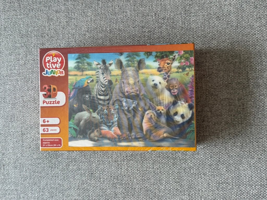 188. Puzzel - Playtive Junior - 3D - Dieren - 63 stuks NIEUW, Ophalen of Verzenden, Meer dan 50 stukjes, Nieuw, 6 jaar of ouder