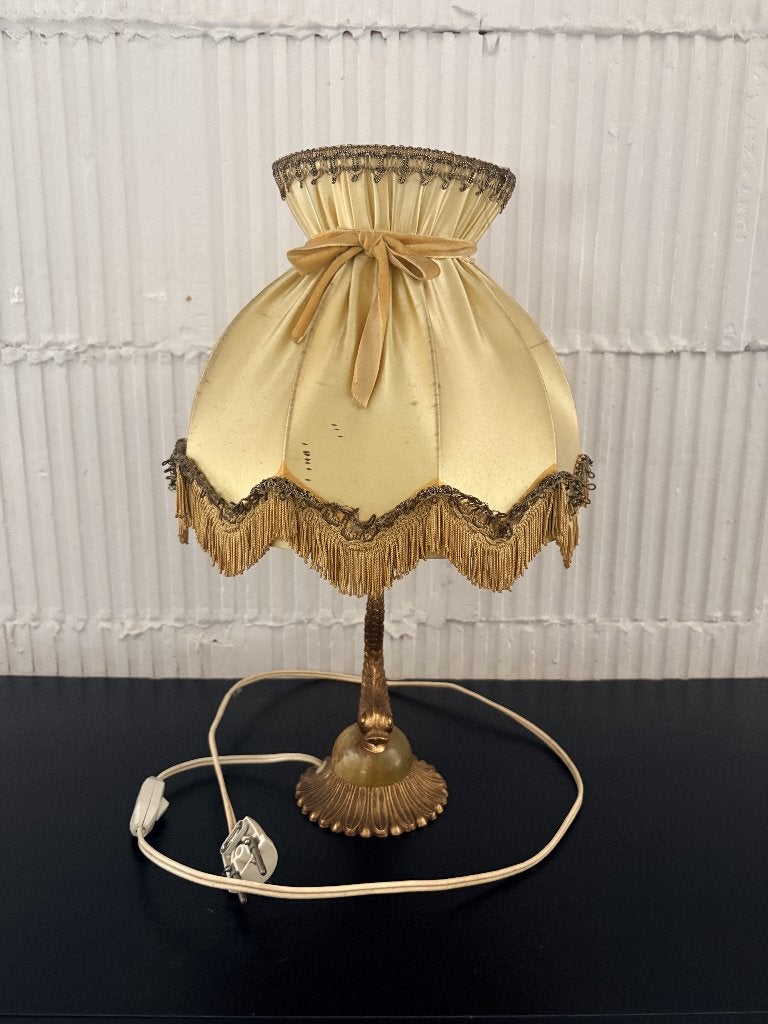 Lampe de chevet / table vintage en laiton et onyx – H44 cm, Antiquités & Art, Envoi
