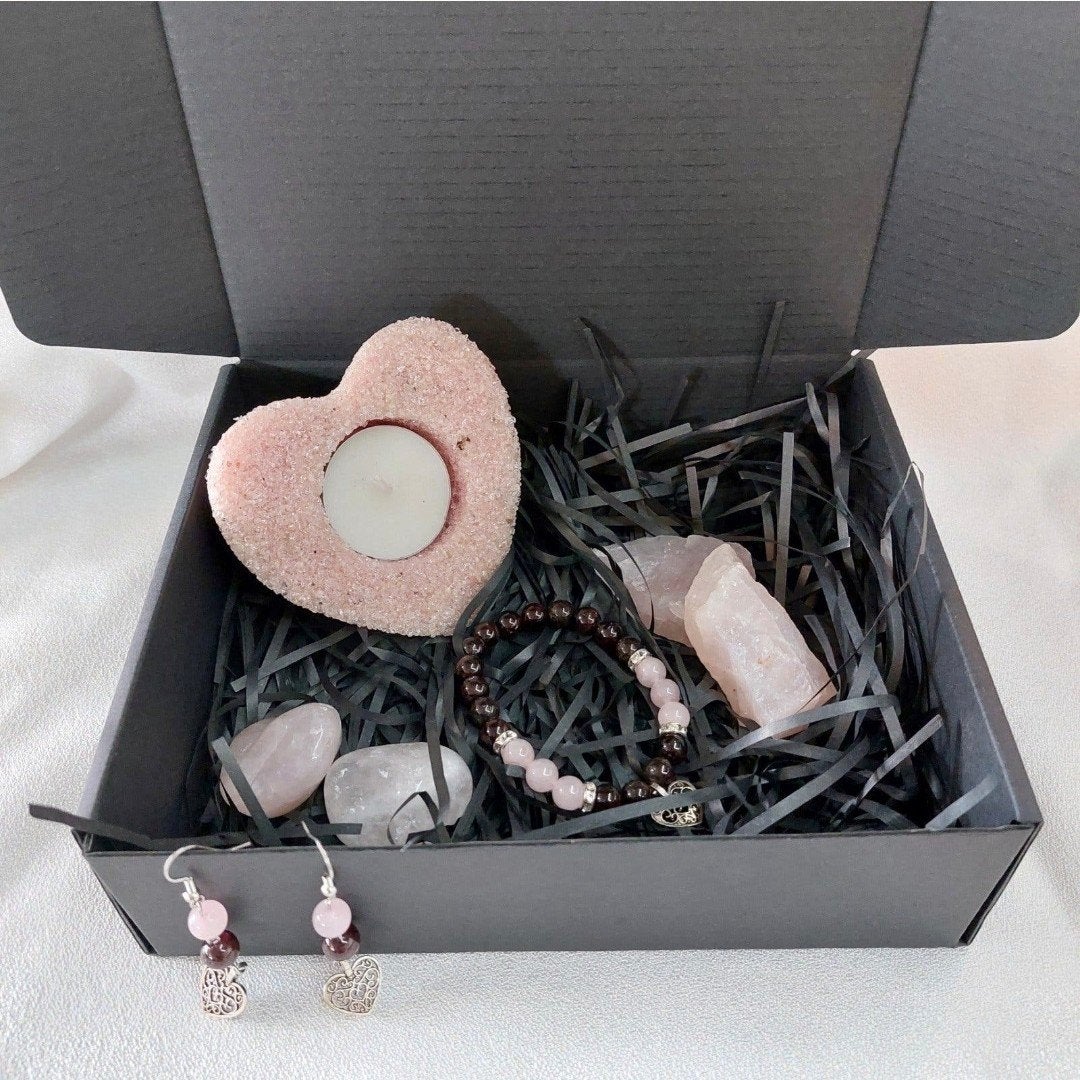 Luxe Rozenkwarts & Granaat Cadeaubox | Liefde & Harmonie, Ophalen of Verzenden, Nieuw