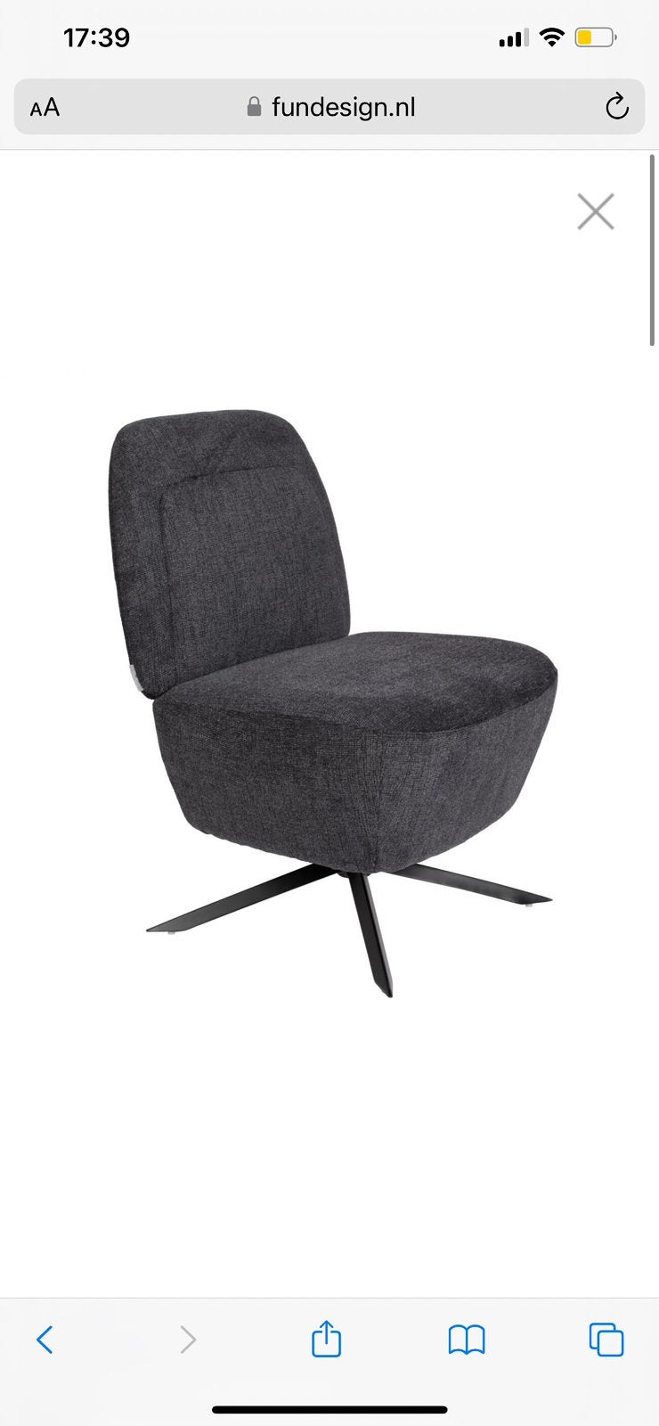 Draaiende fauteuil, Huis en Inrichting, Ophalen, Nieuw, Grijs, Eén