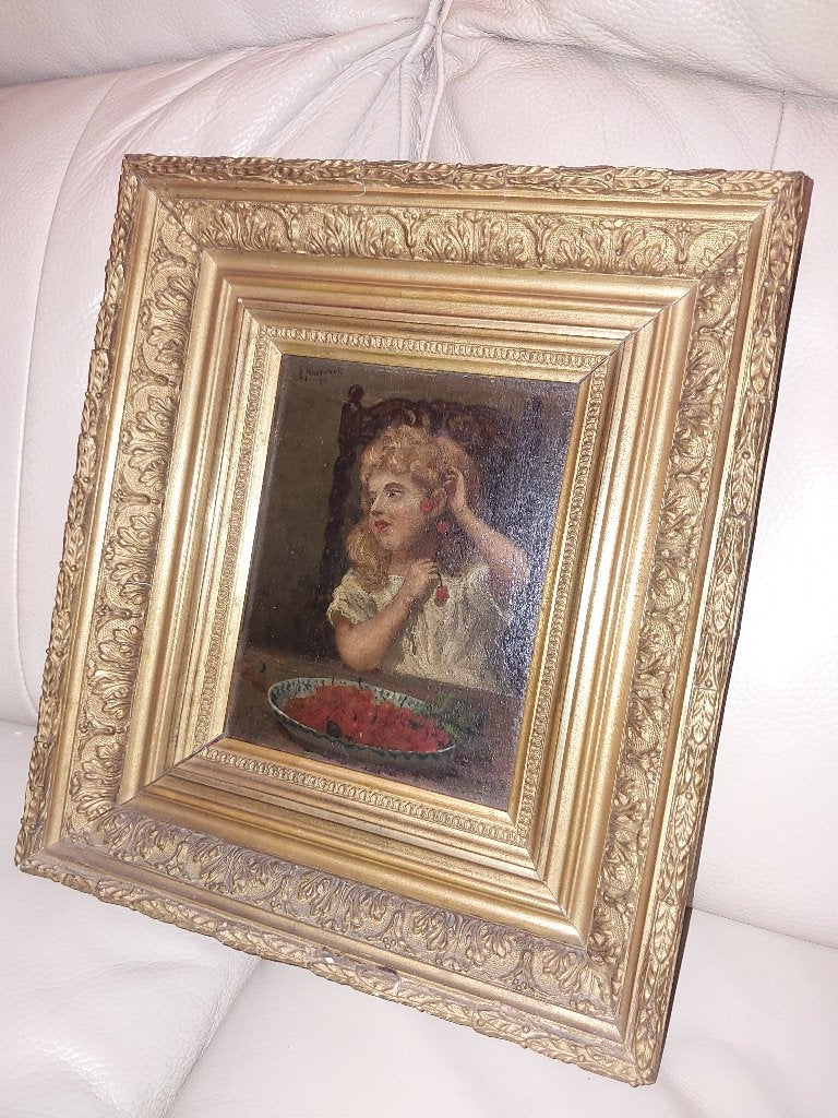 Belle peinture ancienne, Enlèvement, Panneau