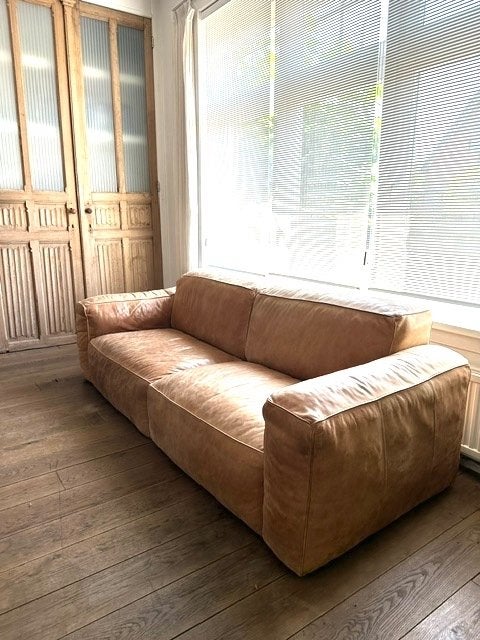 leren bank lederen robuuste bankstel 3 zits, Huis en Inrichting, Ophalen, Leer