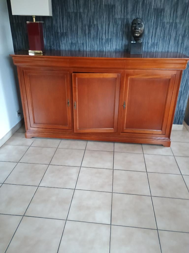 Meuble 3 portes  Louis Philippe en merisier, 3 ou 4 tiroirs, Louis Philippe, Moins de 100 cm, 150 à 200 cm