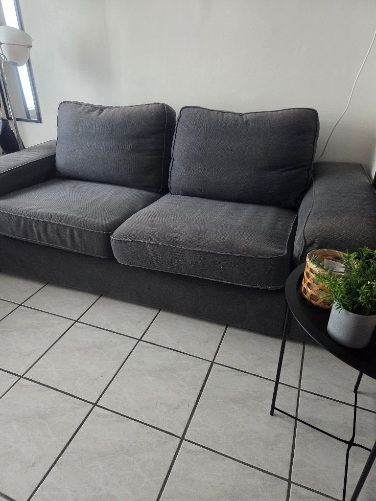 Canapé Ikea kivik gris bleu 3 places, 150 à 200 cm, Enlèvement, Utilisé, Tissus