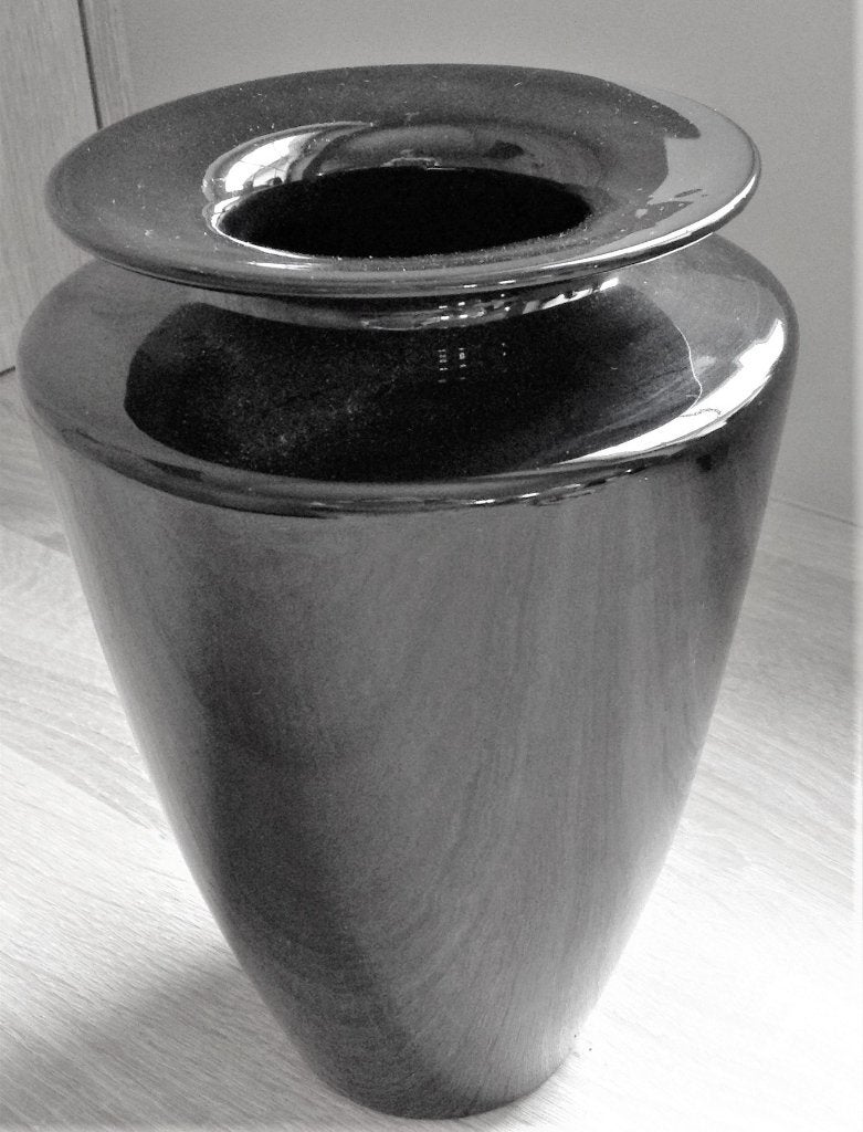 Grote zwarte vaas, Maison & Meubles, Accessoires pour la Maison | Vases, 24 cm, Enlèvement ou Envoi, Utilisé, Pierre/céramique