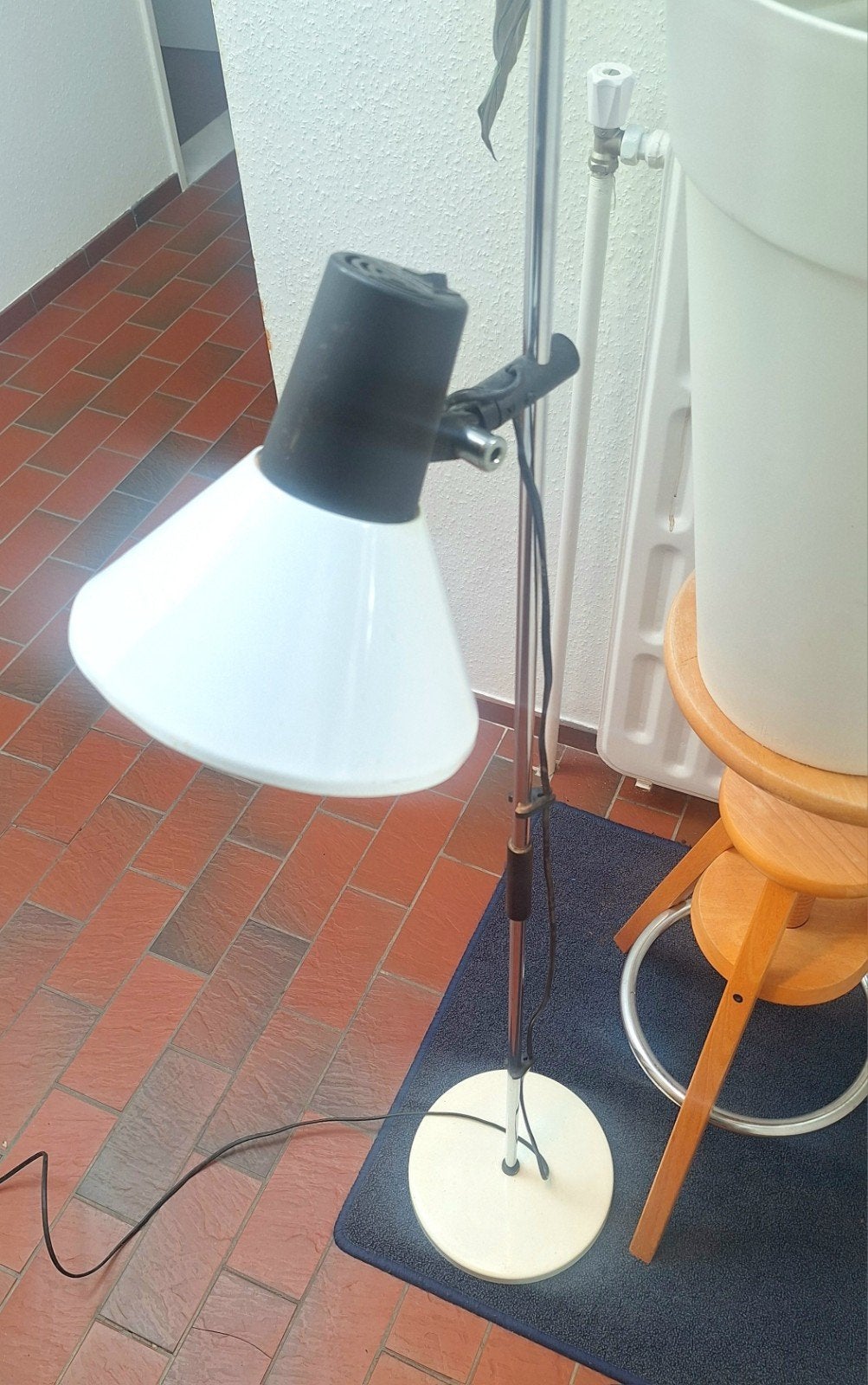 Retro vloerlamp vintage, Ophalen, 100 tot 150 cm, E27 (groot), Zo goed als nieuw