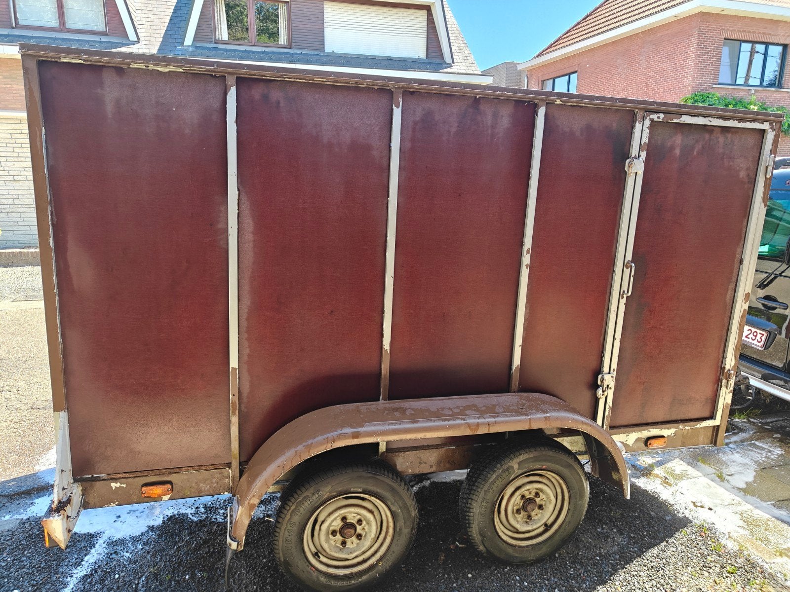 VABO gesloten dubbel as aanhangwagen 1200kg geremd, Ophalen