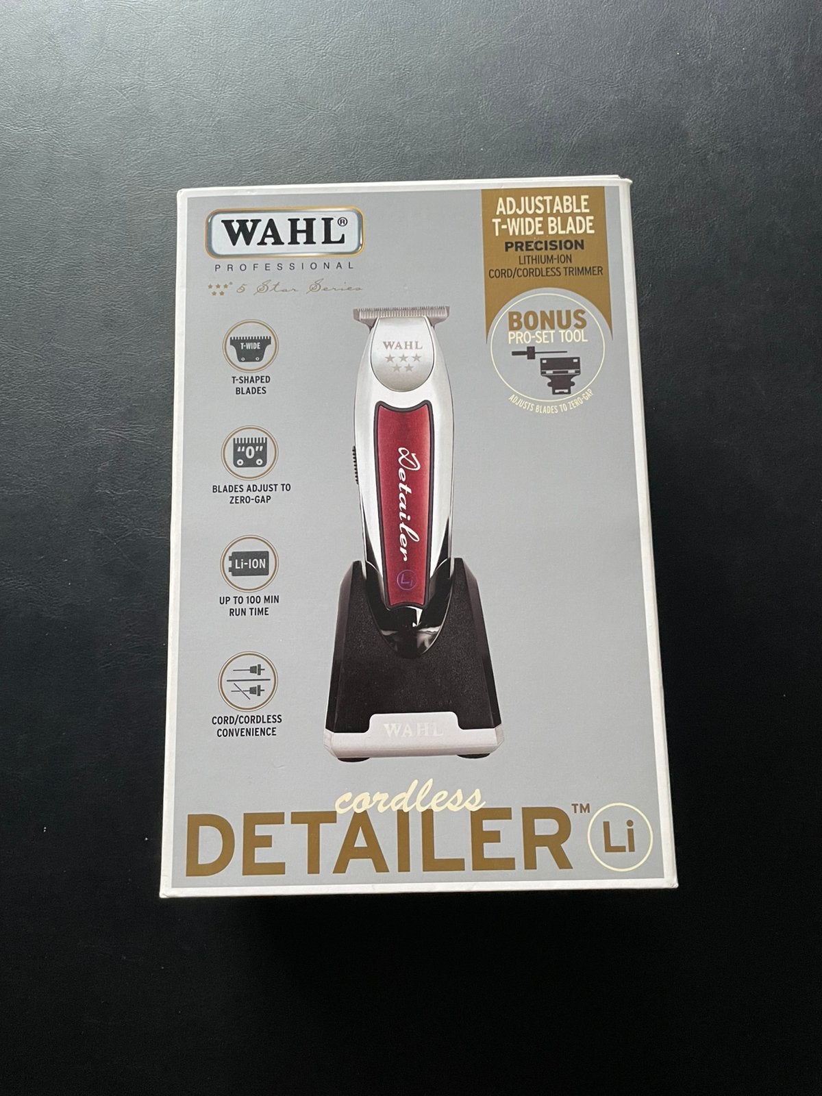 WAHL Detailer Cordless Pro Trimmer + Oplader | Nieuwstaat, Ophalen of Verzenden, Zo goed als nieuw