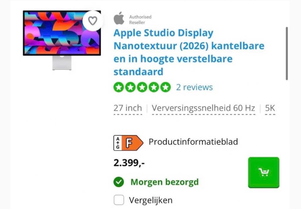 Apple Studio Display, Computers en Software, Ophalen, Nieuw