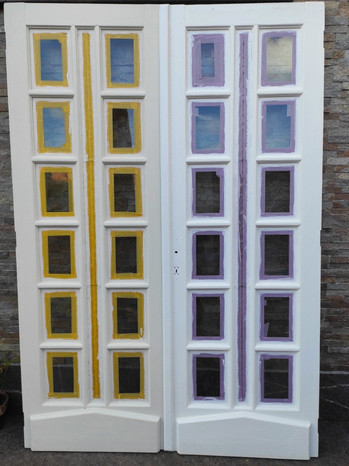 Porte double ancienne., Bricolage & Construction, Porte intérieure, Enlèvement, Utilisé, 120 cm ou plus