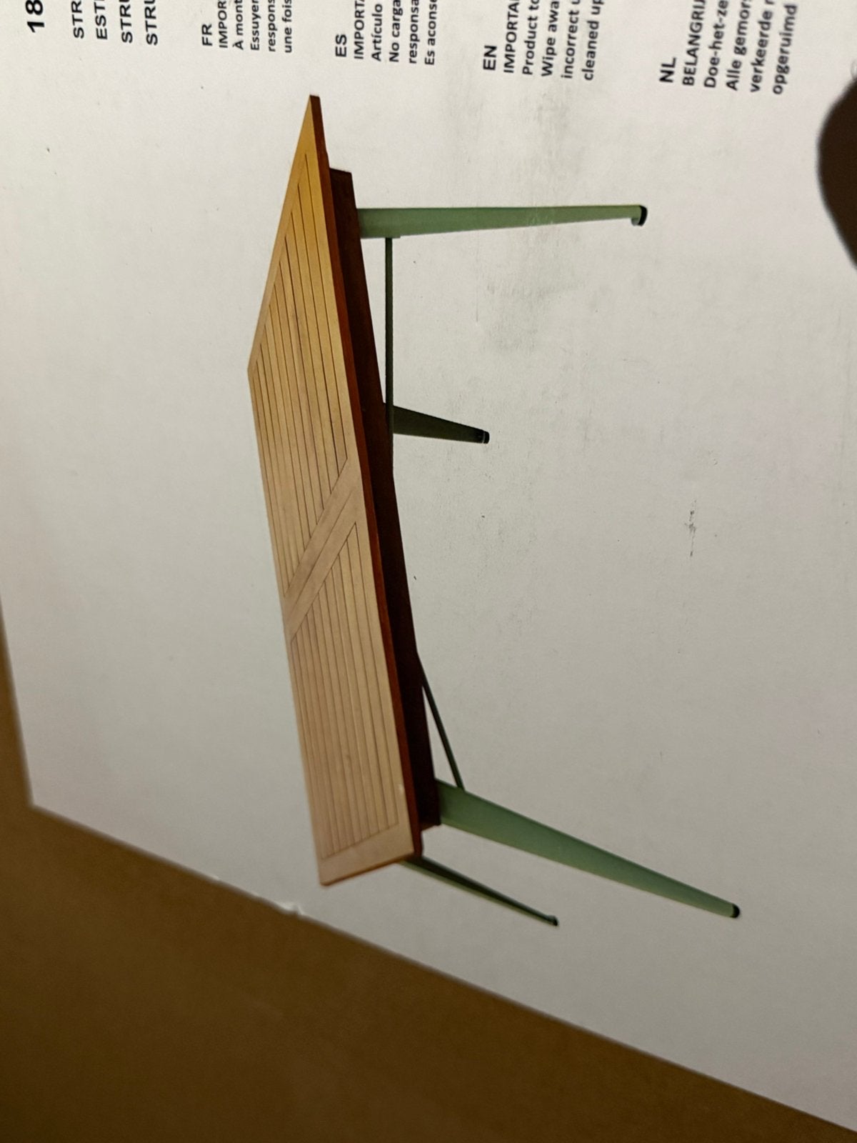 Eettafel 160 x 90 cm – beschadigde hoek – nieuw, Ophalen