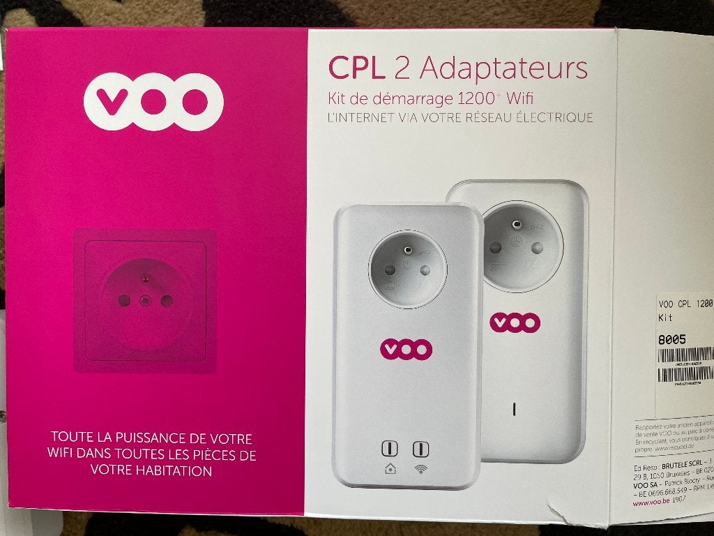 Kit d'adaptateurs CPL   + Cable ethernet et manuel, Enlèvement, Comme neuf, Voo