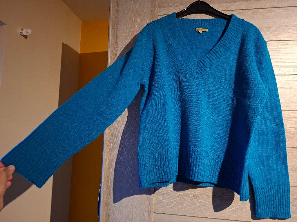 Blauwe wollen trui maat XL, Kleding | Dames, Blauw, Maat 46/48 (XL) of groter, Ophalen of Verzenden, Tex