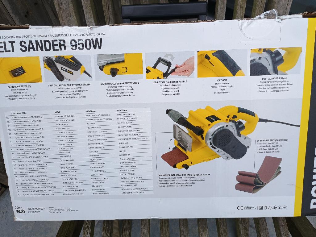 Bandschuurmachine, Doe-het-zelf en Bouw, Gereedschap | Schuurmachines, Ophalen, Nieuw, Bandschuurmachine