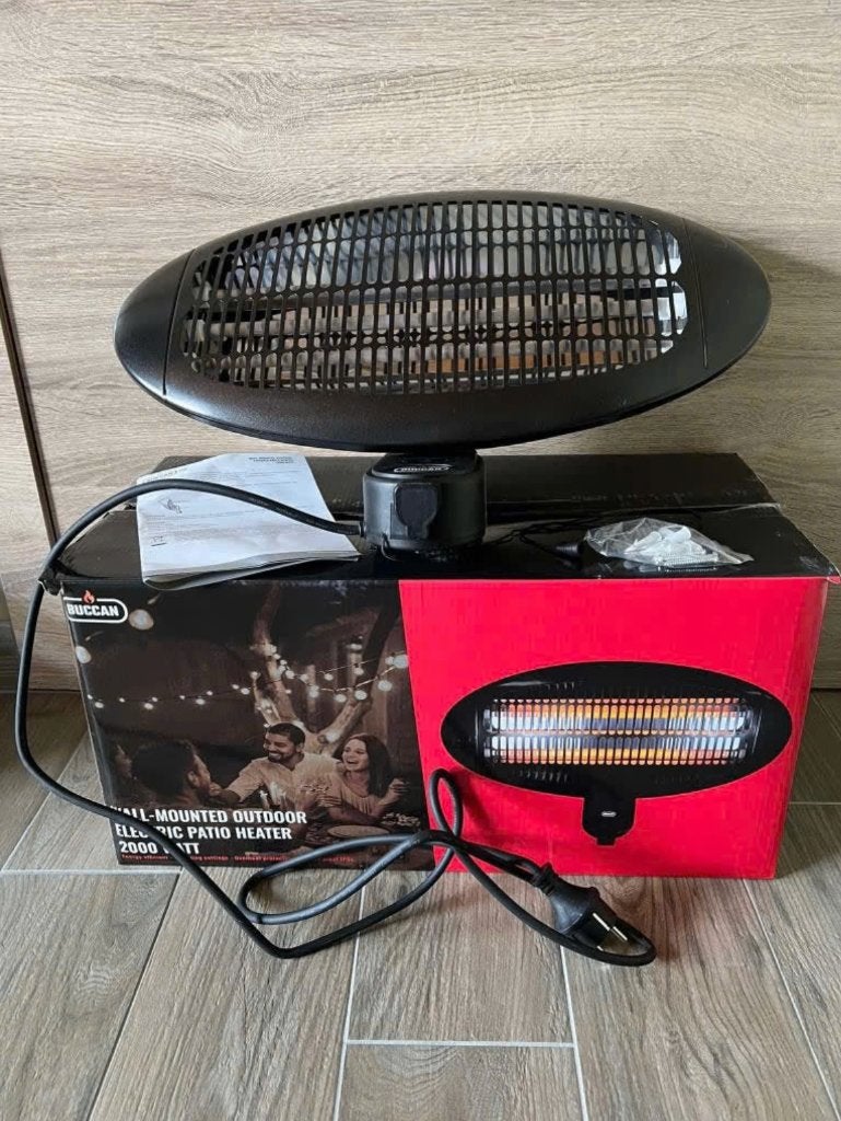 Buccan infrarood terrasverwarmer 2000W wandmodel, Tuin en Terras, Elektrisch, Verzenden, Nieuw, Draaibaar