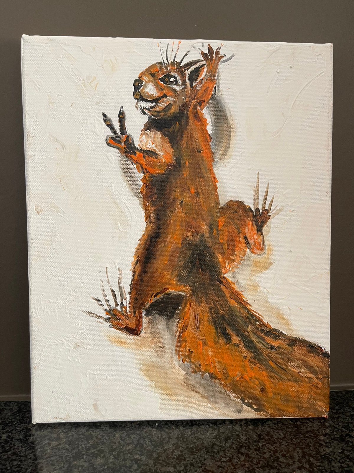 Schilderij eekhoorn door Mk Art, Ophalen of Verzenden, Acrylverf, Dieren