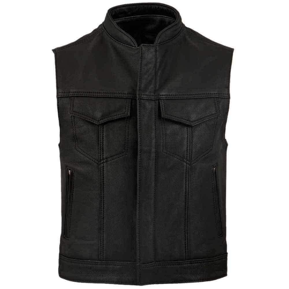 Gilet Moto Cuir Biker Veste SOA Club Motard MC, Motoren, Nieuw met kaartje, Heren, Jas | leer, Ophalen of Verzenden