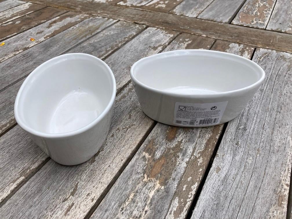 OVENSCHAALTJES GRATINSCHAAL OVAAL hoog 6,5 cm 4 STUKS NIEUW, Enlèvement ou Envoi, Neuf, Poterie, Balance ou Balances