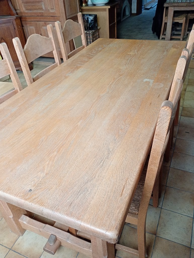 Rustieke eetplaats tafel stoelen kast massief eik, Ophalen