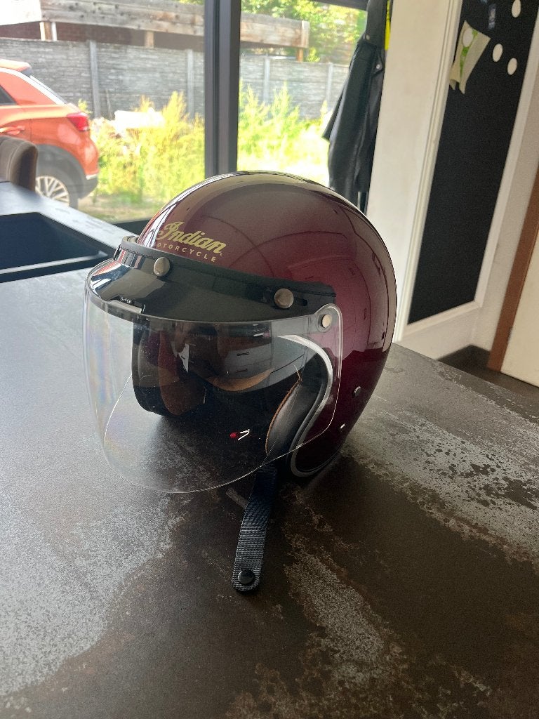 Casque indien bordeaux/rouge, Motos, Autres marques, Femmes, XL, Autres types