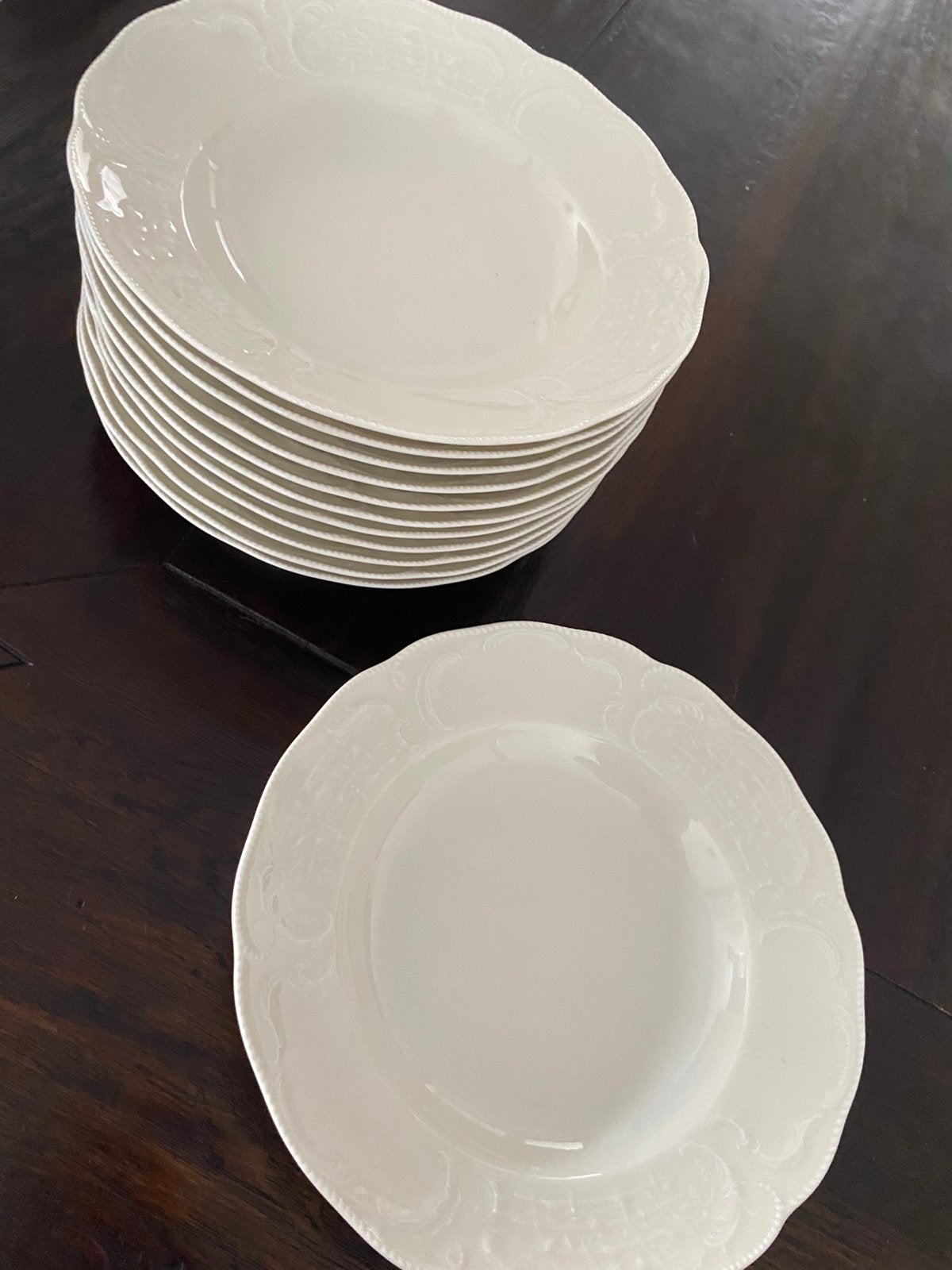 Rosenthal Sanssouci soepborden x12 ivoorkleurig, Enlèvement ou Envoi, Comme neuf, Porcelaine, Assiettes(s)